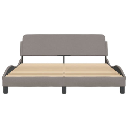 Bedframe Met Hoofdbord Stof Taupe 160X200 Cm
