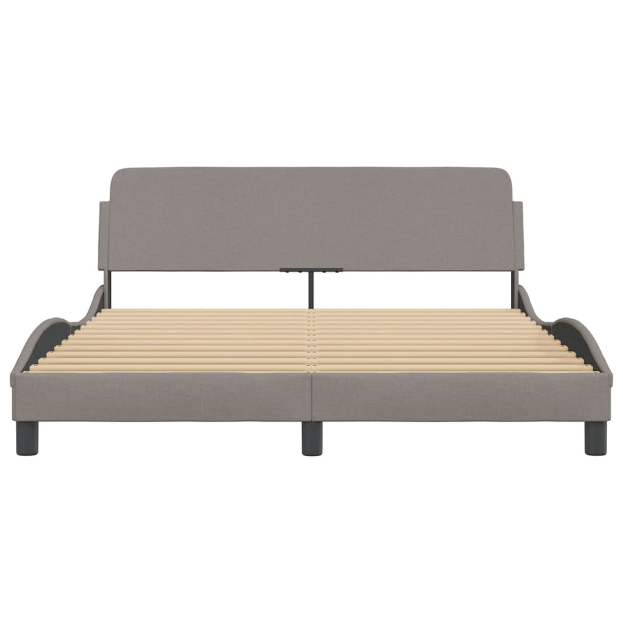 Bedframe Met Hoofdbord Stof Taupe 160X200 Cm