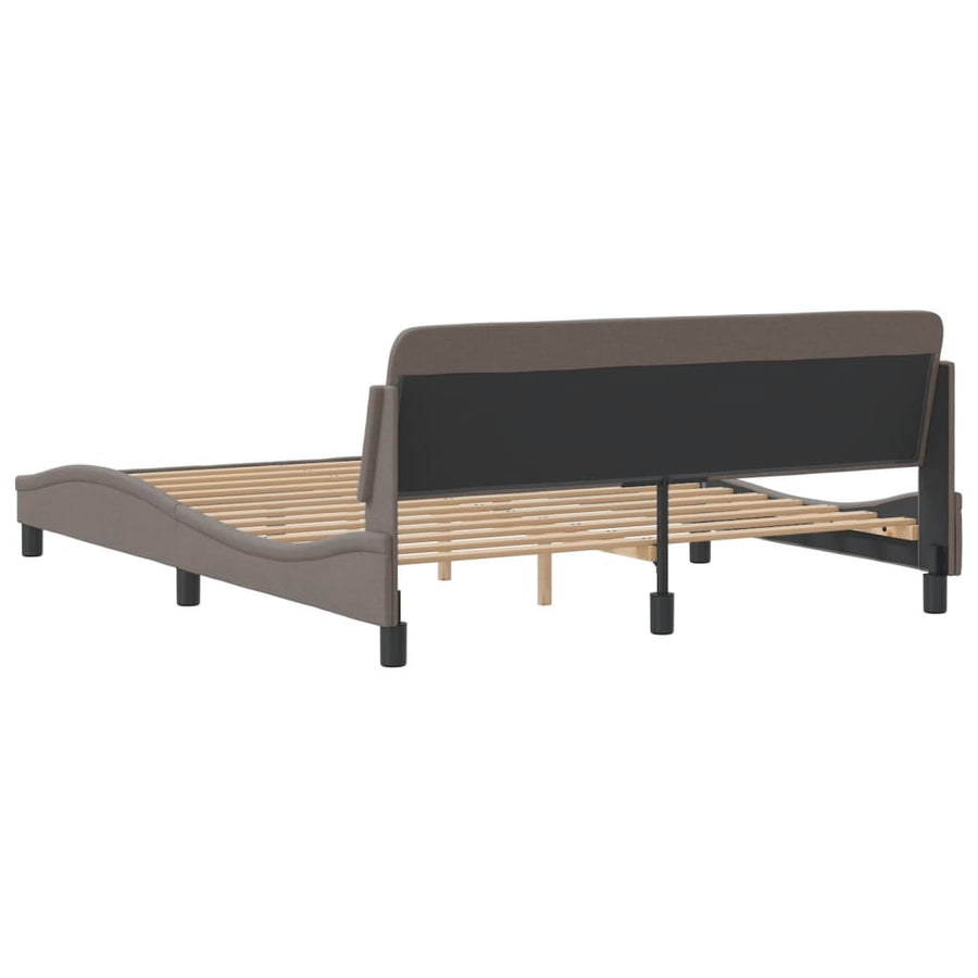 Bedframe Met Hoofdbord Stof Taupe 160X200 Cm