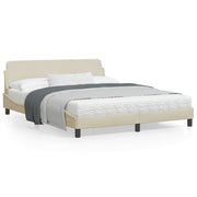 Bedframe 160x200 cm stof crèmekleurig