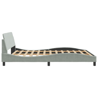 Bedframe Met Hoofdeinde Fluweel Lichtgrijs 160X200 Cm