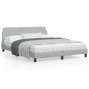 Bedframe 160x200 cm fluweel lichtgrijs
