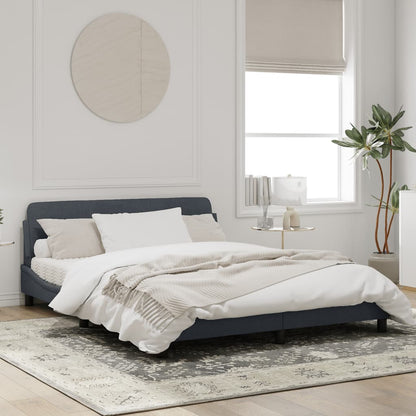 Bedframe Met Hoofdeinde Fluweel Donkergrijs 160X200 Cm