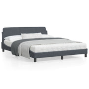 Bedframe 160x200 cm fluweel donkergrijs