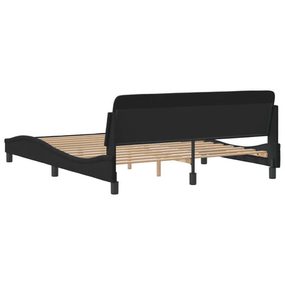 Bedframe Met Hoofdeinde Fluweel Zwart 160X200 Cm