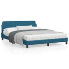 Bedframe Met Hoofdeinde Fluweel Blauw 160X200 Cm