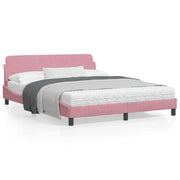 Bedframe 160x200 cm fluweel roze