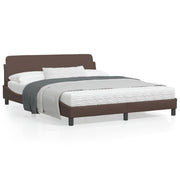 Bed frame "Dover" faux leather brown 160x200 cm
