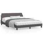 Bedframe Met Hoofdbord Kunstleer Grijs 160X200 Cm