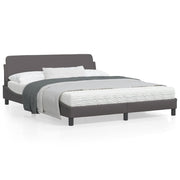 Bed frame "Dover" faux leather grey 160x200 cm