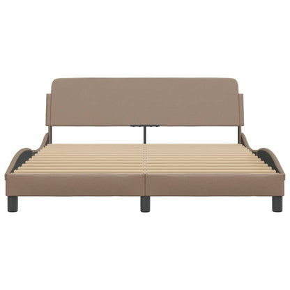 Bedframe Met Hoofdbord Kunstleer Cappuccinokleurig 160X200 Cm