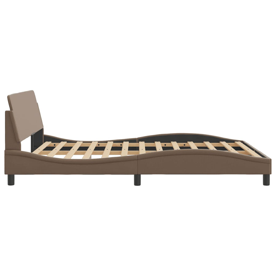 Bedframe Met Hoofdbord Kunstleer Cappuccinokleurig 160X200 Cm