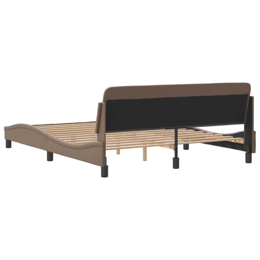 Bedframe Met Hoofdbord Kunstleer Cappuccinokleurig 160X200 Cm