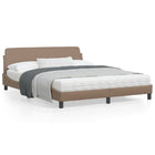 Bedframe Met Hoofdbord Kunstleer Cappuccinokleurig 160X200 Cm