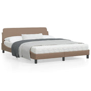 Bed frame "Dover" faux leather cappuccino 160x200 cm