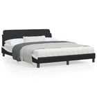 Bedframe Met Hoofdbord Kunstleer Zwart En Wit 160X200 Cm