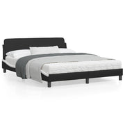Bed frame "Dover" faux leather black and white 160x200 cm