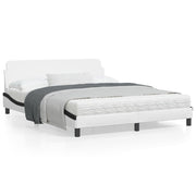 Bed frame "Dover" faux leather black and white 160x200 cm