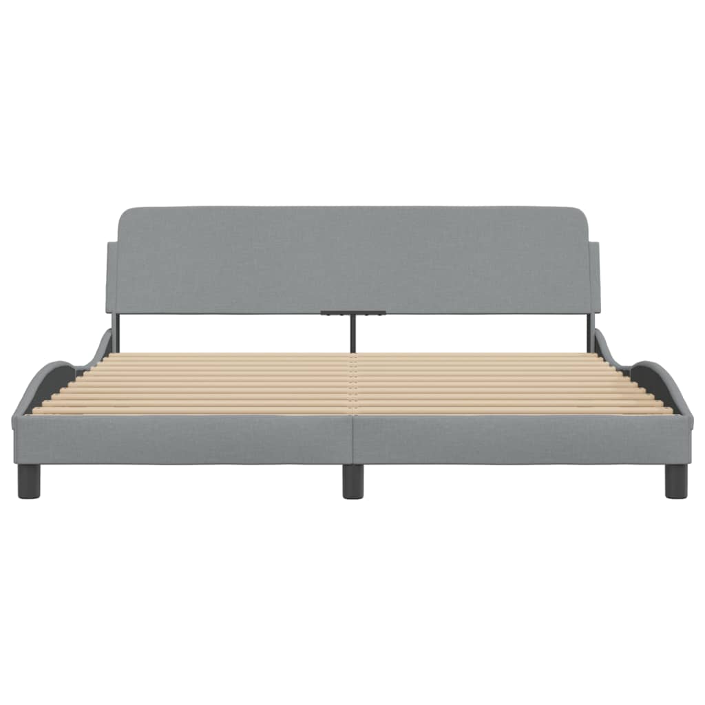 Bedframe Met Hoofdbord Stof Lichtgrijs 180X200 Cm