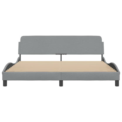 Bedframe Met Hoofdbord Stof Lichtgrijs 180X200 Cm