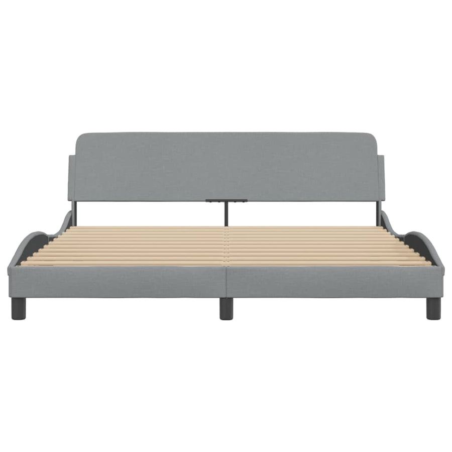 Bedframe Met Hoofdbord Stof Lichtgrijs 180X200 Cm