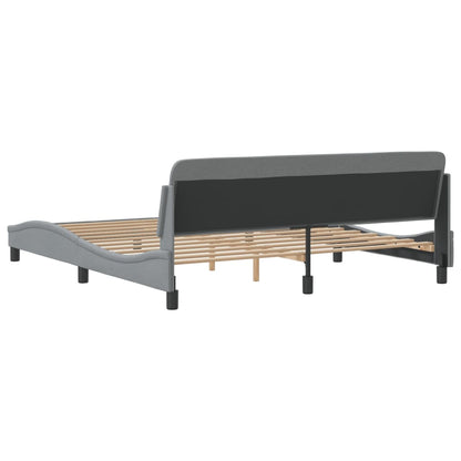 Bedframe Met Hoofdbord Stof Lichtgrijs 180X200 Cm