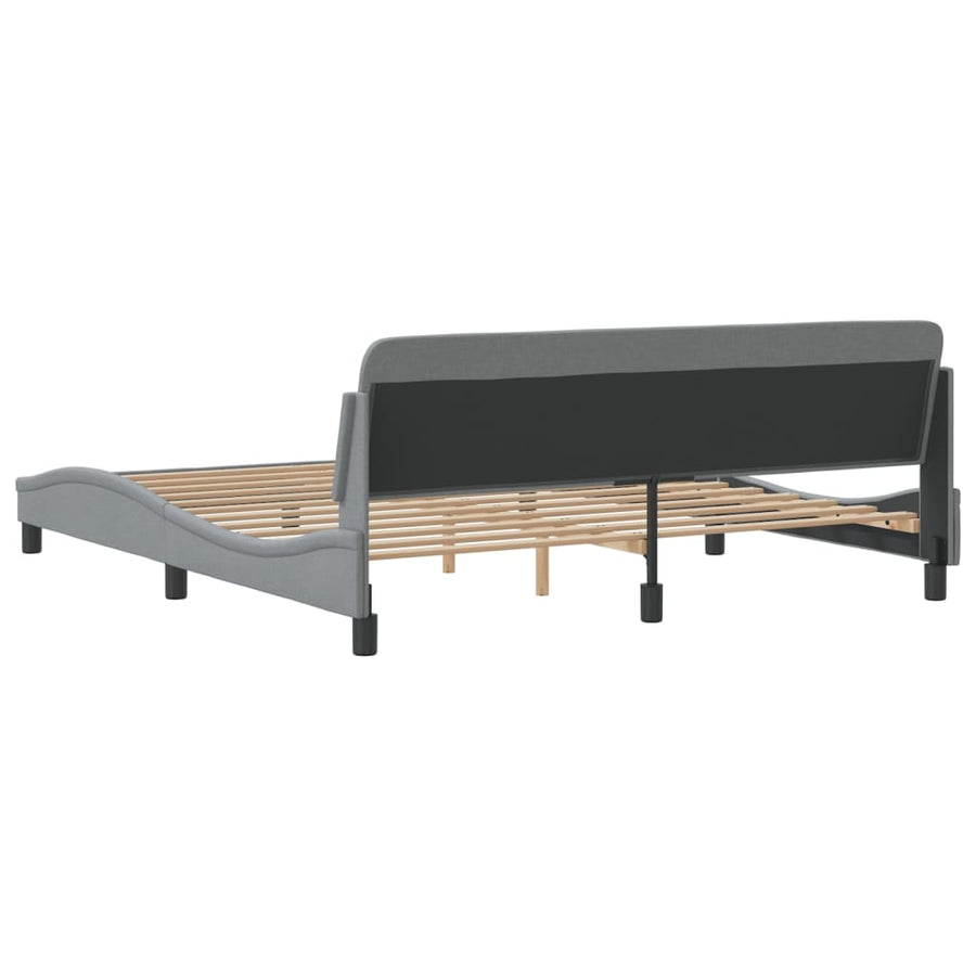 Bedframe Met Hoofdbord Stof Lichtgrijs 180X200 Cm