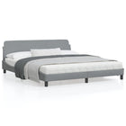 Bed frame "Dover" fabric light gray 180x200 cm