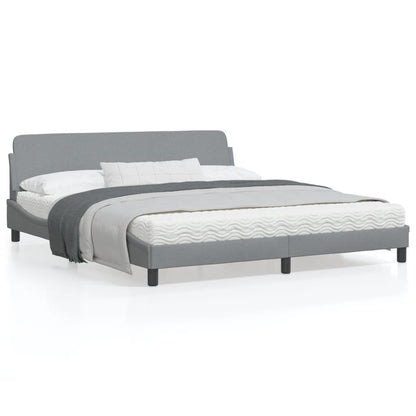 Bedframe Met Hoofdbord Stof Lichtgrijs 180X200 Cm