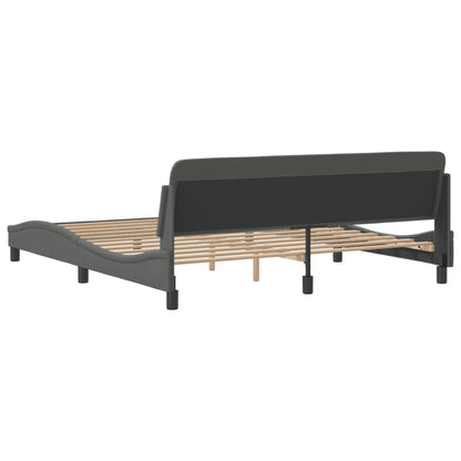 Bedframe Met Hoofdbord Stof Donkergrijs 180X200 Cm
