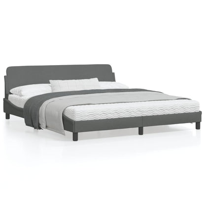 Bedframe Met Hoofdbord Stof Donkergrijs 180X200 Cm