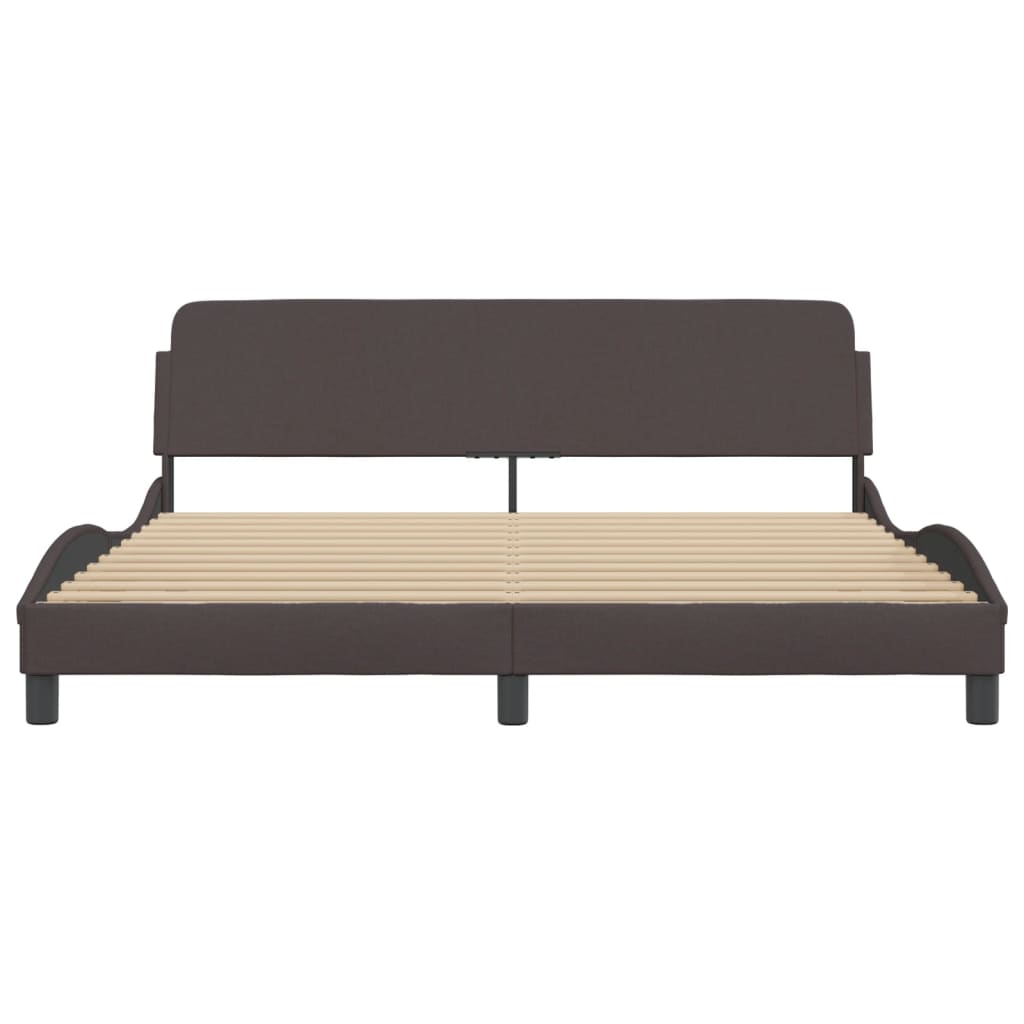 Bedframe Met Hoofdbord Stof Donkerbruin 180X200 Cm