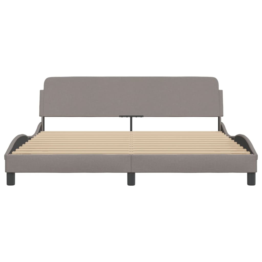 Bedframe Met Hoofdbord Stof Taupe 180X200 Cm