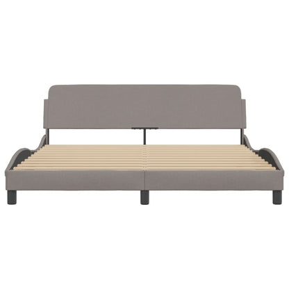 Bedframe Met Hoofdbord Stof Taupe 180X200 Cm