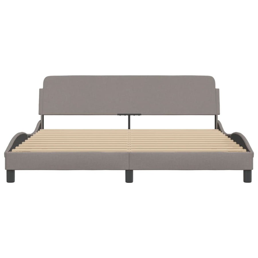 Bedframe Met Hoofdbord Stof Taupe 180X200 Cm