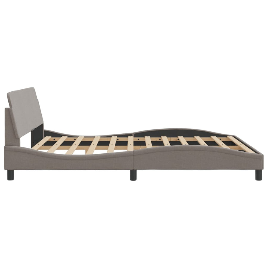 Bedframe Met Hoofdbord Stof Taupe 180X200 Cm