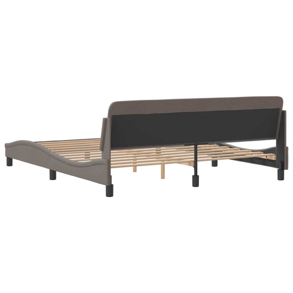 Bedframe Met Hoofdbord Stof Taupe 180X200 Cm