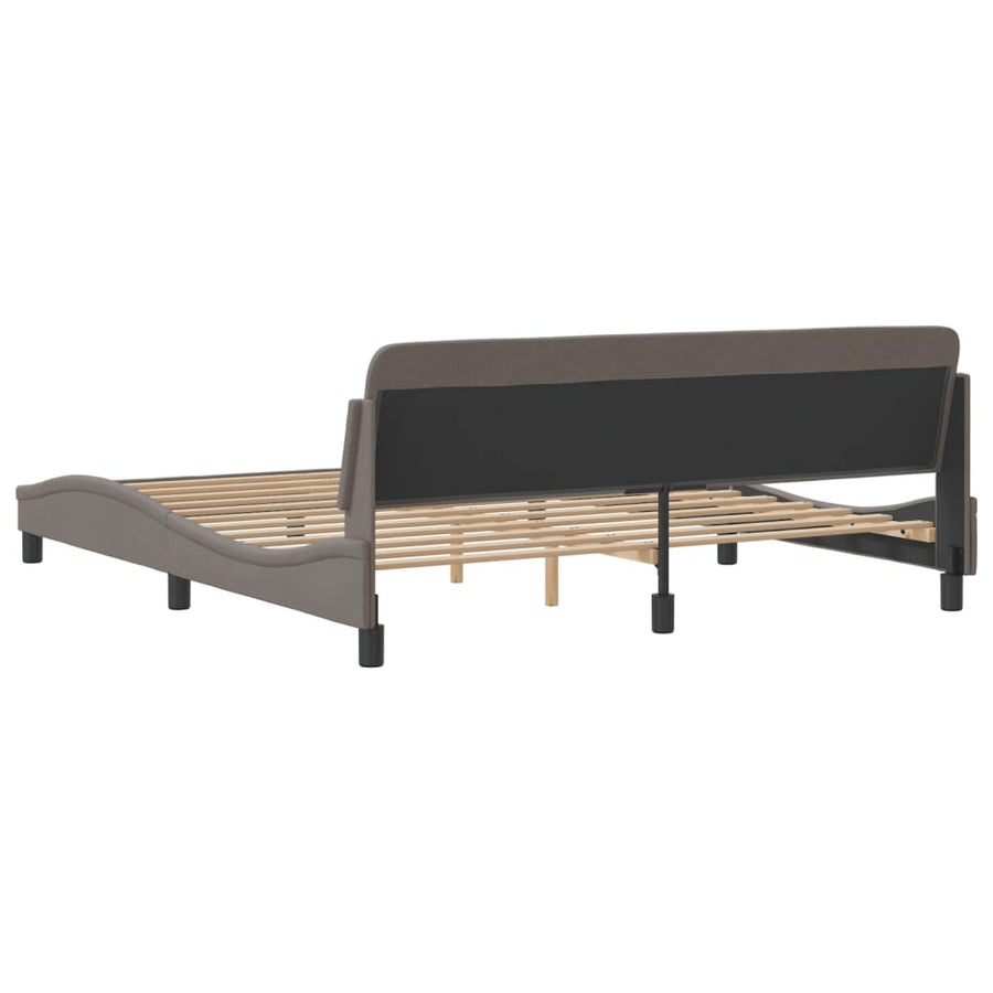 Bedframe Met Hoofdbord Stof Taupe 180X200 Cm