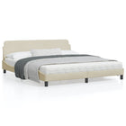 Bed frame "Dover" fabric cream 180x200 cm