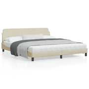 Bedframe 180x200 cm stof crèmekleurig
