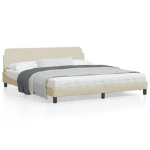 Bedframe Met Hoofdbord Stof Crèmekleurig 180X200 Cm