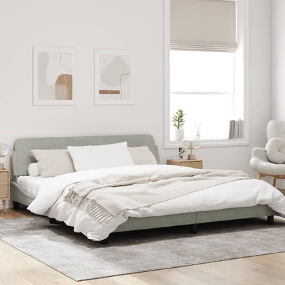 Bedframe Met Hoofdeinde Fluweel Lichtgrijs 180X200 Cm
