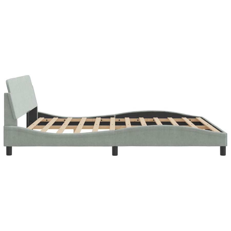 Bedframe Met Hoofdeinde Fluweel Lichtgrijs 180X200 Cm