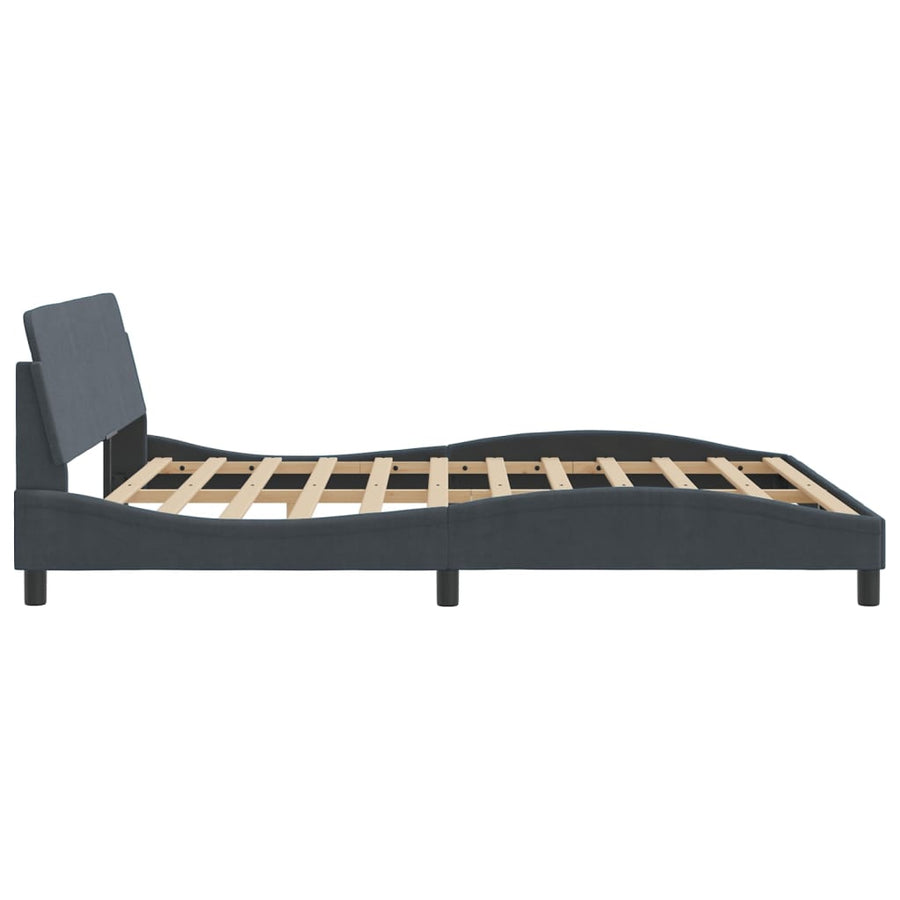 Bedframe Met Hoofdeinde Fluweel Donkergrijs 180X200 Cm