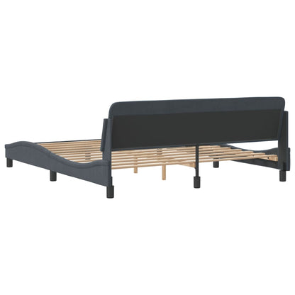 Bedframe Met Hoofdeinde Fluweel Donkergrijs 180X200 Cm
