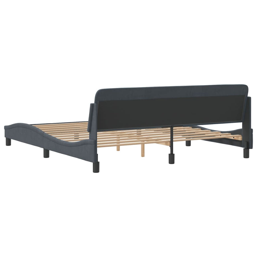 Bedframe Met Hoofdeinde Fluweel Donkergrijs 180X200 Cm
