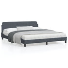 Bedframe 180x200 cm fluweel donkergrijs