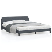 Bedframe 180x200 cm fluweel donkergrijs