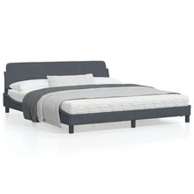 Bedframe Met Hoofdeinde Fluweel Donkergrijs 180X200 Cm