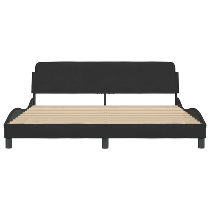 Bedframe Met Hoofdeinde Fluweel Zwart 180X200 Cm
